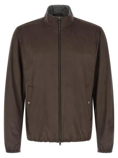 HERNO HERNO SUEDE-EFFECT POLYESTER JACKET