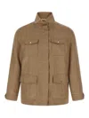 Herno Field Turtleneck Jacket In Brown