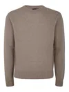Herno Ribbed Crew Neck Sweater With Soft Texture In Orange