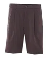 Herno Dark Brown Polyester Bermuda In Brown