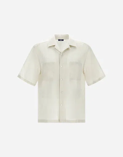 Herno Summer Linen Shirt In Chantilly
