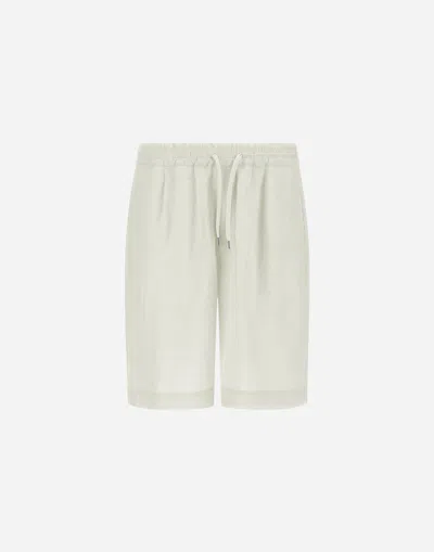 Herno Summer Linen Shorts In Chantilly
