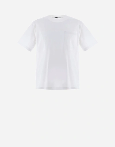 Herno T-shirt In Superfine Cotton Stretch And Light Scuba In White