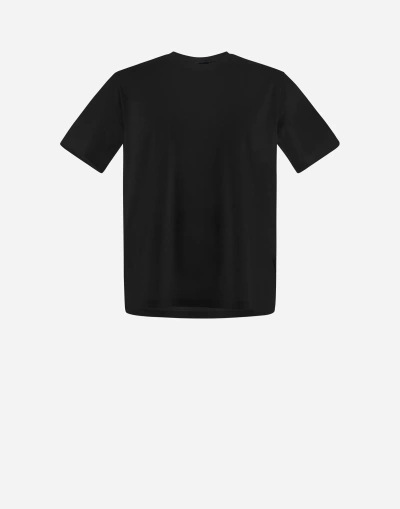 Herno Superfine Cotton Stretch T-shirt In Black