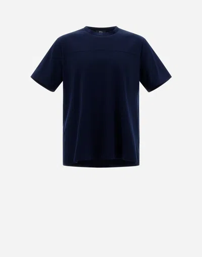 Herno Men Blue Superfine Cotton Stretch T-shirt