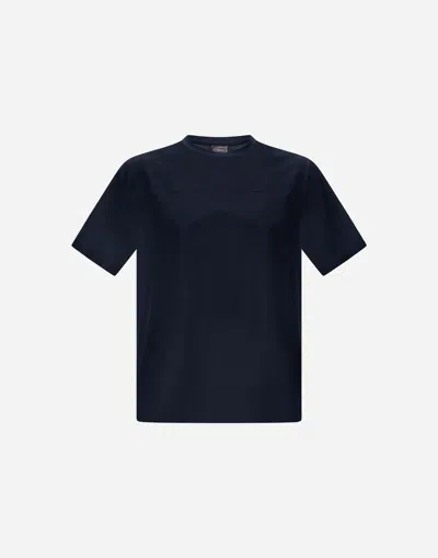 Herno Stretch Cotton Jersey T-shirt In Blue