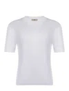 Herno Crewneck Short Sleeves Round Neck Button Embellishments In White