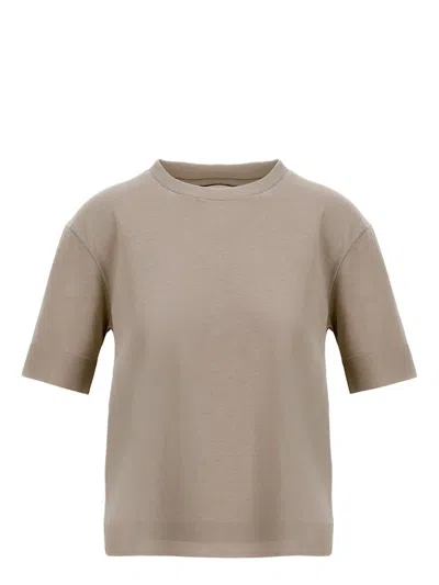 Herno T-shirt In Glam Knit Effect In Dove Grey