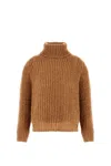 Herno Sequin Embellished Roll-neck Jumper In Camel