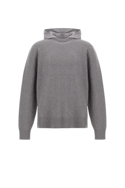 Herno Sweater Hooded Nylon In Black