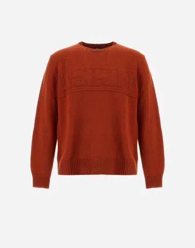 Herno Sweater In 100% Wool In Orange