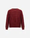 Herno Sweater In Cob Stitch Alpaca Wool In Burgundy