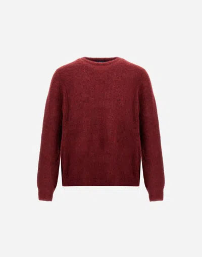 Herno Sweater In Cob Stitch Alpaca Wool In Burgundy