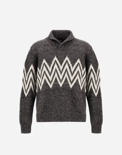 HERNO SWEATER IN MELANGE WOOL BLEND