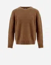 Herno Sweater In Plain Alpaca Wool In Earthenware