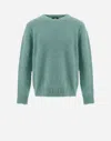 Herno Sweater In Plain Alpaca Wool In Green