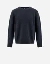 Herno Sweater In Plain Alpaca Wool In Navy