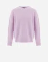 Herno Sweater In Plain Alpaca Wool In Pink
