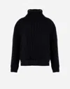 Herno Turtleneck Knit Sweater In Schwarz