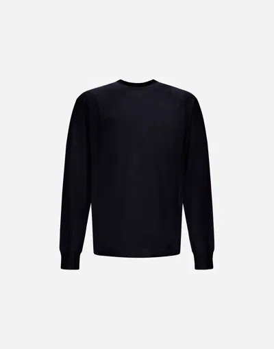 Herno Laminar Long-sleeved Crew Neck T-shirt In Black