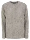 Herno Sweater With Sequins Knitwear Grey In Light Grey
