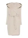 Herno Hooded Belted Coat In White