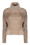 Herno Turtleneck Long-sleeved Sweater In Brown