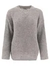 Herno Sweater With Sequins Knitwear In Gray