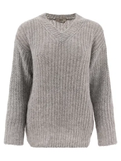 Herno Sweater With Sequins Knitwear In Grey