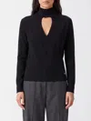 Herno Carded Wool Wrap-front Sweater In Black