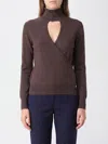 Herno Wrap-front Cut-out Sweater In Brown