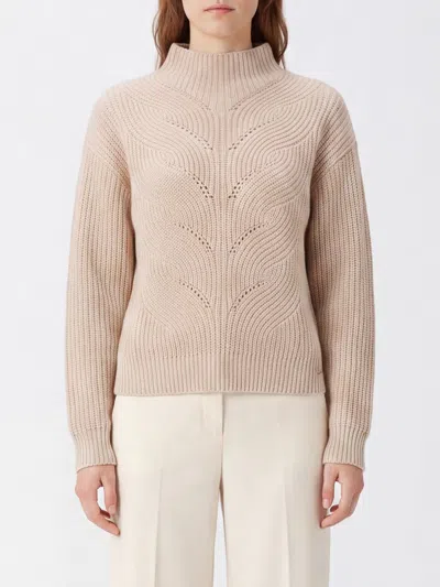 Herno Pure Wool Jumper With Textured Knit And High Neck In Neutral