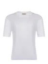Herno Crewneck Short Sleeves Round Neck Button Embellishments In White