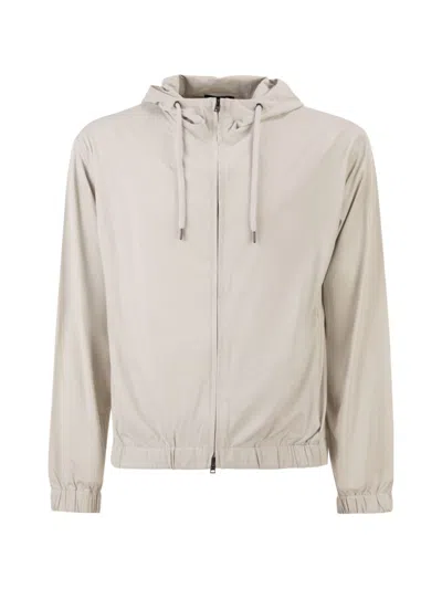 Herno Men Stretch Techno-nylon Bomber Jacket In Nude