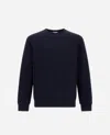 Herno Resort Sweatshirt In Cotton Fleece In Blue