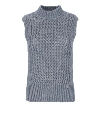 Herno Alpaca Gilet In Blue