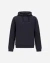 Herno Sweatshirt In Cotton Sweater And Nylon Ultralight In Blu Navy