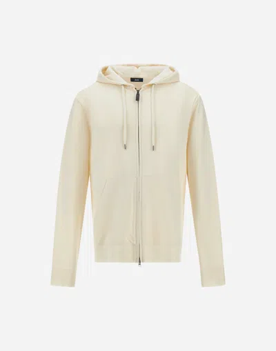 Herno Sweatshirt In Warm Jersey Knit Effect In Neutral