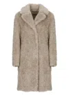 Herno Women Faux Fur Coat In Neutral