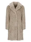Herno Women Faux Fur Coat In Neutral