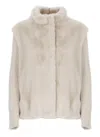 Herno Resort Jacket In Faux Mink Fur In Gray