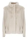 Herno Resort Jacket In Faux Mink Fur In Sand