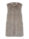 Herno Synth Fur Sleeveless Jacket In Gray