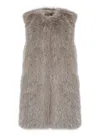 Herno Grey Sleeveless Vest With Concealed Closure On The Front In Ecofur Woman In Gray