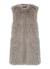Herno Grey Sleeveless Vest With Concealed Closure On The Front In Ecofur Woman In Gray