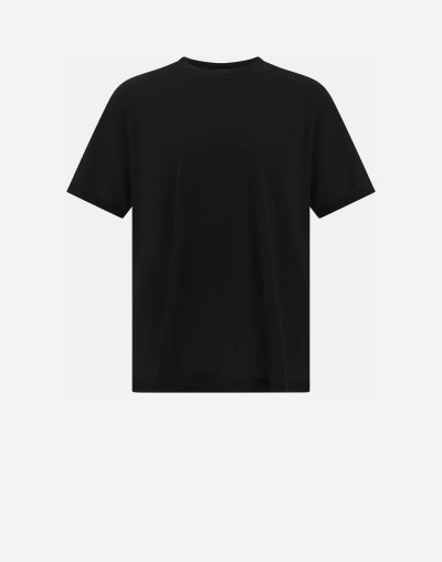Herno T-shirt In Crepe Jersey In Black