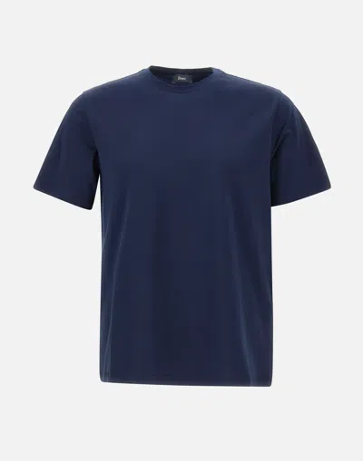 Herno Superfine Cotton Blue T Shirt For Men