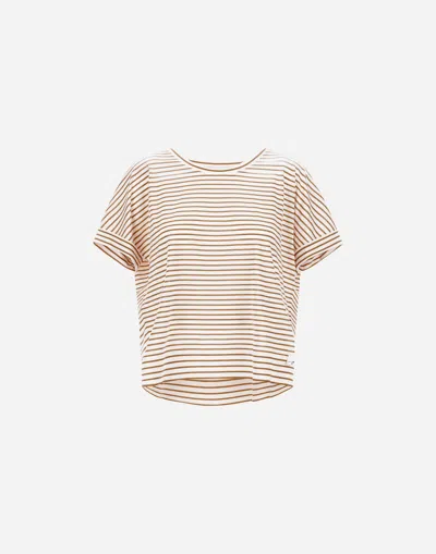 Herno T-shirt Aus Glam Knit Effect In Brown