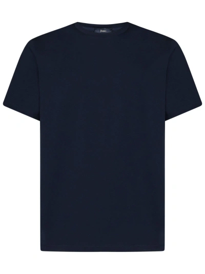 Herno Men Blue Superfine Cotton Stretch T-shirt