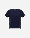 Herno T-shirt In Chic Cotton Jersey And New Techno Taffeta In Blu Navy